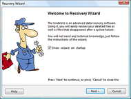 The Undelete Data Recovery Software screenshot